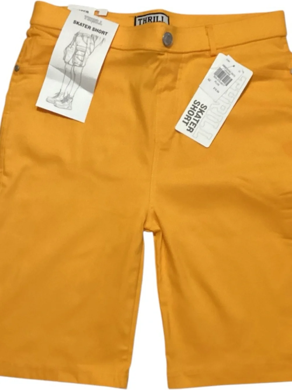 Thrill Plus Size Vibrant Yellow Cargo Bermuda Shorts Stretch 2X - Picture 4 of 8